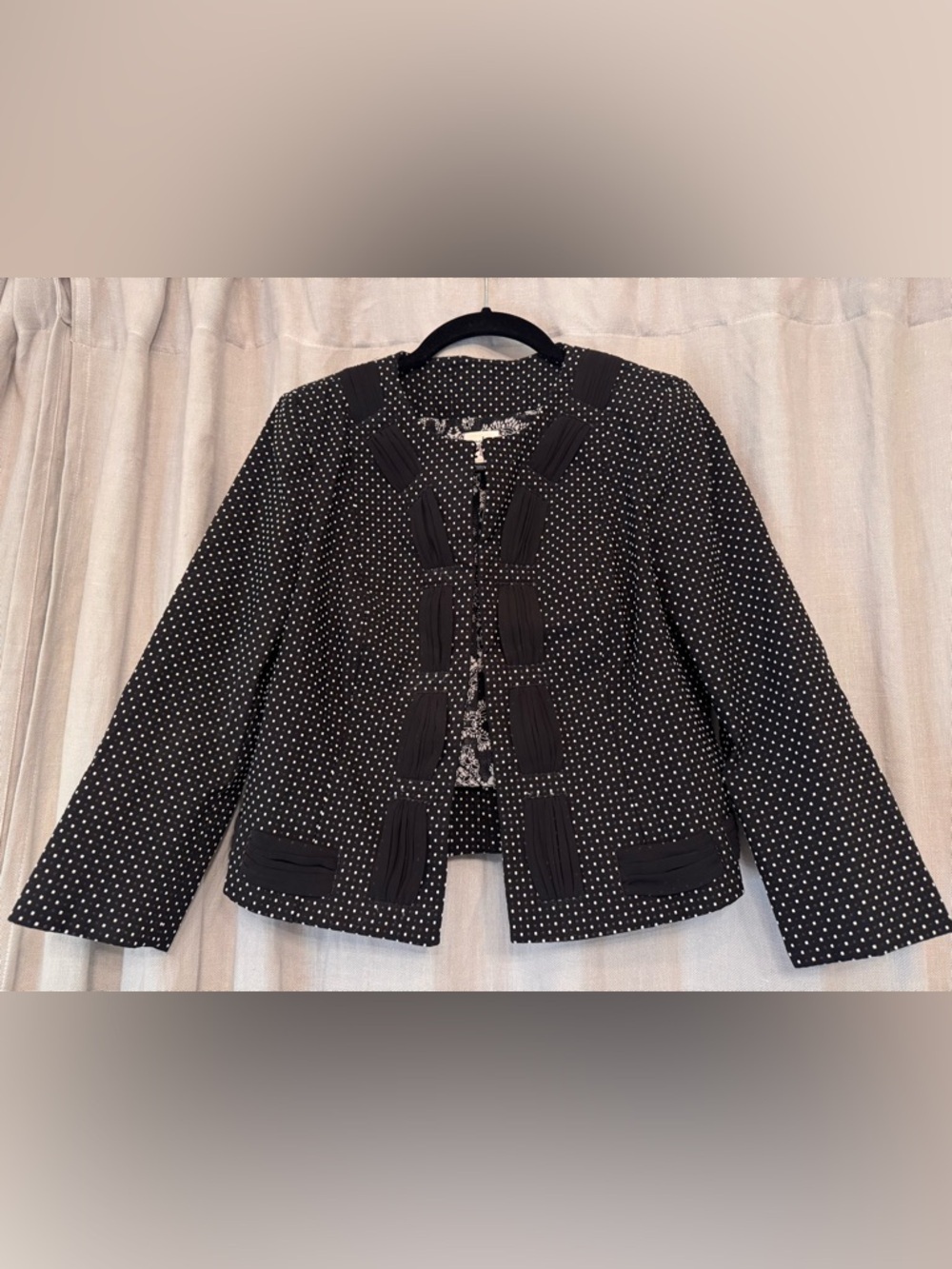 CAbi Seaside Chic Polka Dot Pleated Jacket 4